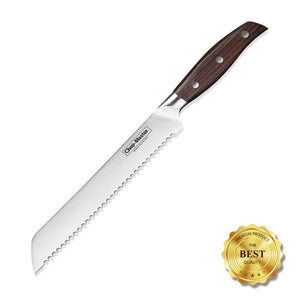 8 Inch Serrated Knife - The ‘ULTIMATE’ Chef Knife Design -Japanese style/German premium steel blades - Chop-Master™